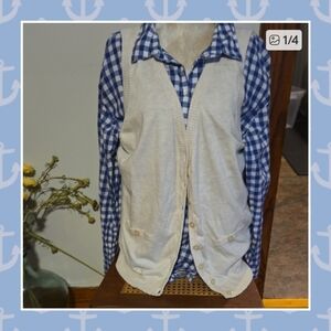 Denim&Co Cream Vest Size 1x